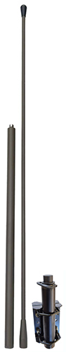 Rugged Wideband MIL-SPEC, VHFand UHF dipole antenna, 20-512 MHz, with mast mount,  N-type female, 3.12m, military green